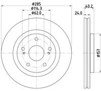 HELLA 8DD 355 134-741 Disco de freno