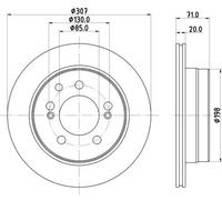 2x Disco de freno ventilación interna 8DD 355 134-911 HELLA PAGID para SSANGYONG