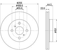 2x Disco de freno ventilación interna 8DD 355 134-981 HELLA PAGID para TOYOTA