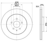 2x Disco de freno ventilación interna 8DD 355 135-281 HELLA para MAZDA CX-60