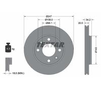 2x Disco de freno ventilación interna 92043103 TEXTAR para CITROËN PEUGEOT MEGA