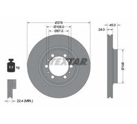 2x Disco de freno ventilación interna 92079800 TEXTAR para MITSUBISHI PAJERO II