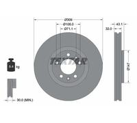 2x Disco de freno ventilación interna 92111900 TEXTAR para PEUGEOT 607