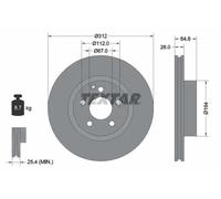 2x Disco de freno ventilación interna 92115305 TEXTAR para MERCEDES-BENZ CLASE E