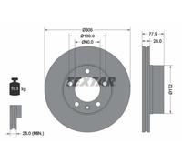 2x Disco de freno ventilación interna 92115903 TEXTAR para RENAULT OPEL NISSAN