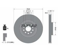 2x Disco de freno ventilación interna 92120605 TEXTAR para VW AUDI SEAT SKODA