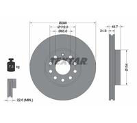2x Disco de freno ventilación interna 92120805 TEXTAR para VW SKODA AUDI SEAT