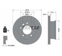 2x Disco de freno ventilación interna 92131503 TEXTAR para MERCEDES-BENZ VW