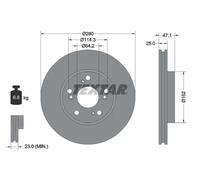 2x Disco de freno ventilación interna 92146603 TEXTAR para HONDA ACCORD VII