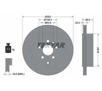 2x Disco de freno ventilación interna 92162803 TEXTAR para LAND ROVER