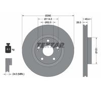 Textar Disco de freno 92168003 – ventilación interna, OE 4351205080