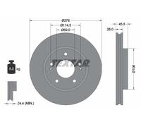 2x Disco de freno ventilación interna 92198203 TEXTAR para MITSUBISHI LANCER VII