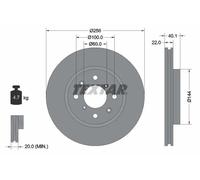 2x Disco de freno ventilación interna 92232803 TEXTAR para SUZUKI SWIFT IV