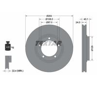 2x Disco de freno ventilación interna 92234500 TEXTAR para HYUNDAI