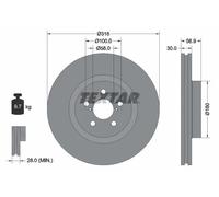 2x Disco de freno ventilación interna 92236503 TEXTAR para SUBARU OUTBACK