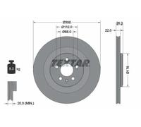 Disco de freno TEXTAR 92241803 trasero, ventilado , 1 Pieza