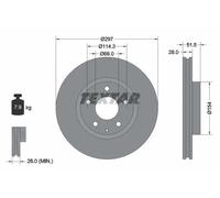 2x Disco de freno ventilación interna 92257405 TEXTAR para MAZDA CX-5 6 Sedán