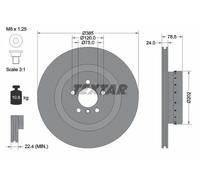 2x Disco de freno ventilación interna 92266625 TEXTAR para BMW X6 X5