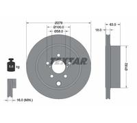 2x Disco de freno ventilación interna 92278503 TEXTAR para SUBARU FORESTER