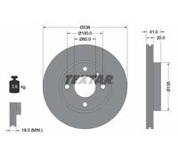 2x Disco de freno ventilación interna 92278703 TEXTAR para OPEL KARL