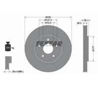 2x Disco de freno ventilación interna 92278905 TEXTAR para FIAT LANCIA VW DODGE