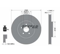 2x Disco de freno ventilación interna 92281905 TEXTAR para JEEP