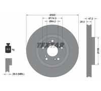 2x Disco de freno ventilación interna 92284603 TEXTAR para HONDA ACCORD VIII