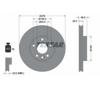 2x Disco de freno ventilación interna 92292303 TEXTAR para VOLVO V40 Hatchback