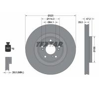 1X Disco de freno TEXTAR 92306203 para CR-V V (RW_, RT_) 2 2019-2023
