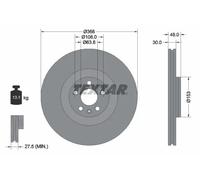 TEXTAR 2X Disco De Freno Delante Ø366 Mm Ventilado Para Volvo XC60 II 246 2.0 D4