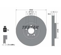 2x TEXTAR Discos de Freno Delanteros para Mercedes-Benz W247 Cla Tiro Freno