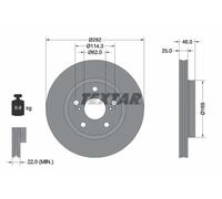 Disco de freno TEXTAR 92341103 delantero, ventilado , 1 Pieza