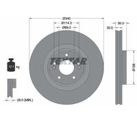 2x Disco de freno ventilación interna 92342803 TEXTAR para KIA HYUNDAI