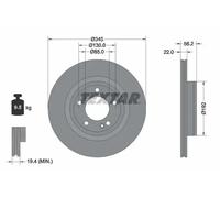 2x Disco de freno ventilación interna 92345705 TEXTAR para MERCEDES-BENZ CLASE G