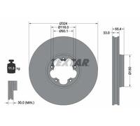 2x Disco de freno ventilación interna 92347103 TEXTAR para FORD