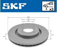 2x Disco de freno ventilación interna VKBD 80001 V2 SKF para CITROËN PEUGEOT DS