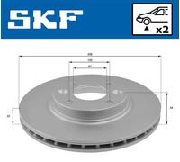 2x Disco de freno ventilación interna VKBD 80009 V2 SKF para DACIA RENAULT SMART