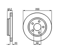 2x Disco de freno ventilado 0 986 478 316 BOSCH para AUDI 100 C3 Sedán A8 D2