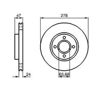 2x Disco de freno ventilado 0 986 478 427 BOSCH para FORD MONDEO I SCORPIO II