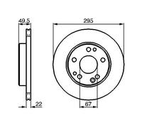 Juego de 2 Discos de Freno Bosch BD448 - Discos Ventilados de 295 mm - Eje Delantero - Certificación ECE-R90 - Buena refrigeración, frenado fiable, protección anticorrosión - 1 Juego de 2 Discos