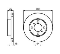 2x Disco de freno ventilado 0 986 478 572 BOSCH para MITSUBISHI PROTON