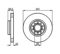 2x Disco de freno ventilado 0 986 478 617 BOSCH para AUDI 100 C4 Sedán A8 D2