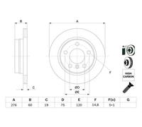 2x Disco de freno ventilado 0 986 478 642 BOSCH para BMW 3 Touring 3 3 Coupé