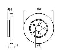 2x Disco de freno ventilado 0 986 478 968 BOSCH para TOYOTA PREVIA II