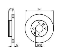 2x Disco de freno ventilado 0 986 479 206 BOSCH para HYUNDAI GETZ