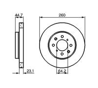 2x Disco de freno ventilado 0 986 479 226 BOSCH para HONDA CIVIC VII Hatchback
