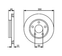 2x Disco de freno ventilado 0 986 479 463 BOSCH para AUDI VW