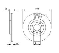 2x Disco de freno ventilado 0 986 479 500 BOSCH para CITROËN C6