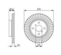 2x Disco de freno ventilado 0 986 479 616 BOSCH para TOYOTA IQ