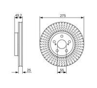 2x Disco de freno ventilado 0 986 479 619 BOSCH para TOYOTA CELICA Coupé